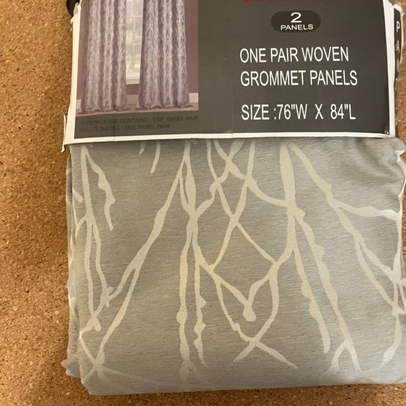 Set of 2 Taylor Gromet Curtain Panels 76"wide by 84"long New by United - Picture 3 of 7